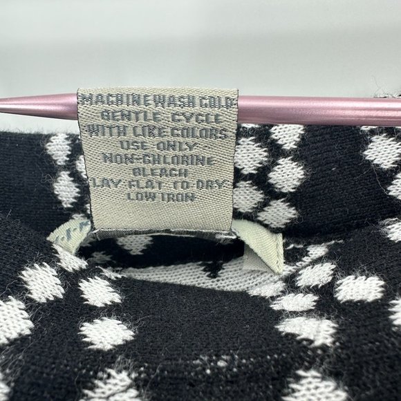 Kikit Skirt Womens Knit A-Line Pull On Geometric Pattern Black White M - Picture 10 of 11